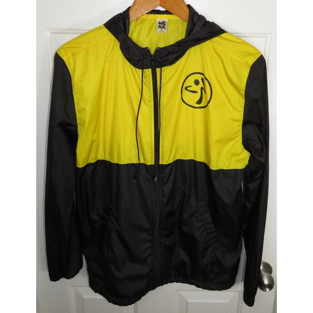 Zumba Wear - Zumba Instructor Windbreaker Lightweight Black & Yellow Jacket M/L